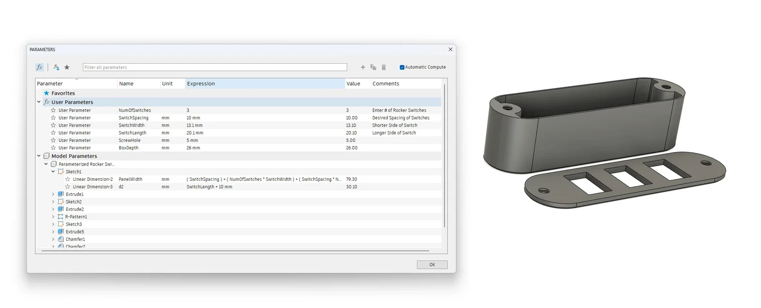 Nắp Cover Plate & Hộp Rocker Switch tham số hóa (Parameterized) - Image 6