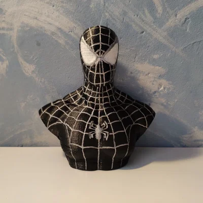 Mô hình tượng bán thân Black Suit Spider-Man in 3D siêu ngầu