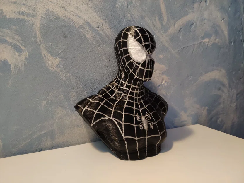 Mô hình tượng bán thân Black Suit Spider-Man in 3D siêu ngầu - Image 3
