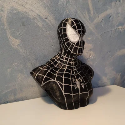 Mô hình tượng bán thân Black Suit Spider-Man in 3D siêu ngầu