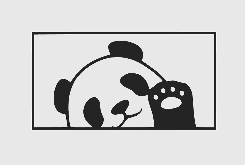 Tranh treo tường 3D hình gấu trúc (Cute Panda Wall Art) dễ in tại nhà - Image 1