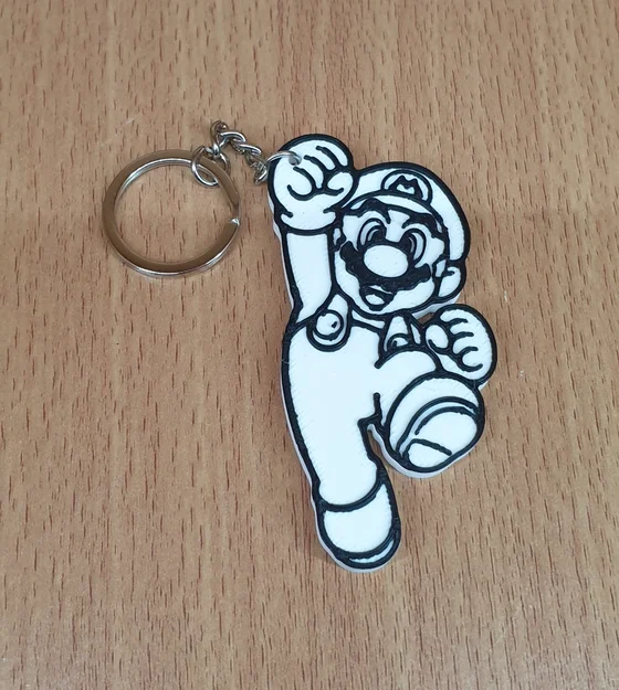 Móc khóa Super Mario 3D - Mẫu thiết kế đen trắng siêu dễ thương - Image 1