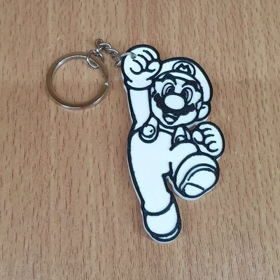 Móc khóa Super Mario 3D - Mẫu thiết kế đen trắng siêu dễ thương