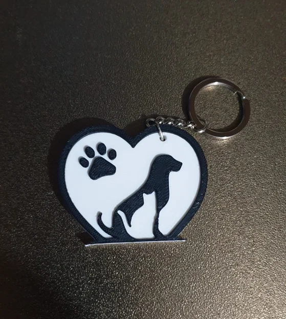 Móc khóa hình trái tim tình yêu thú cưng (Chó và Mèo) - Image 3