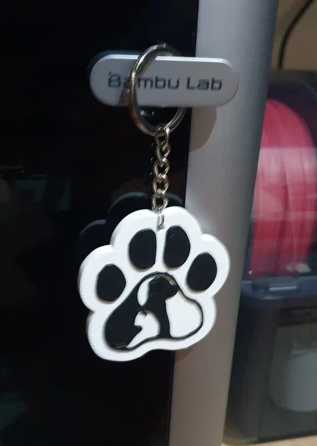 Móc khóa hình dấu chân chó mèo (Keychain Paw Dog and Cat) in 3D - Image 2