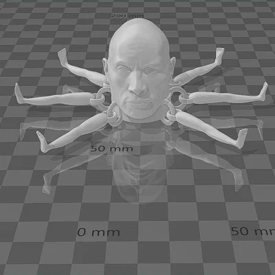 Mô hình in 3D Roc-topus độc đáo với khuôn mặt The Rock