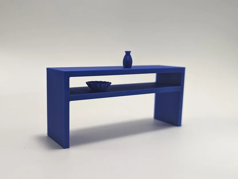 Bàn phụ kèm bình hoa và bát tỉ lệ 1:12 cho nhà mô hình (Dollhouse) - Image 1