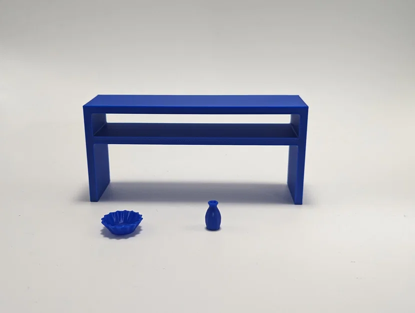 Bàn phụ kèm bình hoa và bát tỉ lệ 1:12 cho nhà mô hình (Dollhouse) - Image 2