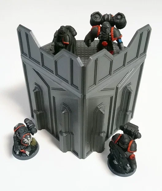 Tiền đồn SciFi modular - Tường góc (Modular SciFi Outpost - Corners) - Image 1