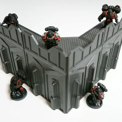 Tiền đồn SciFi modular - Tường góc (Modular SciFi Outpost - Corners)