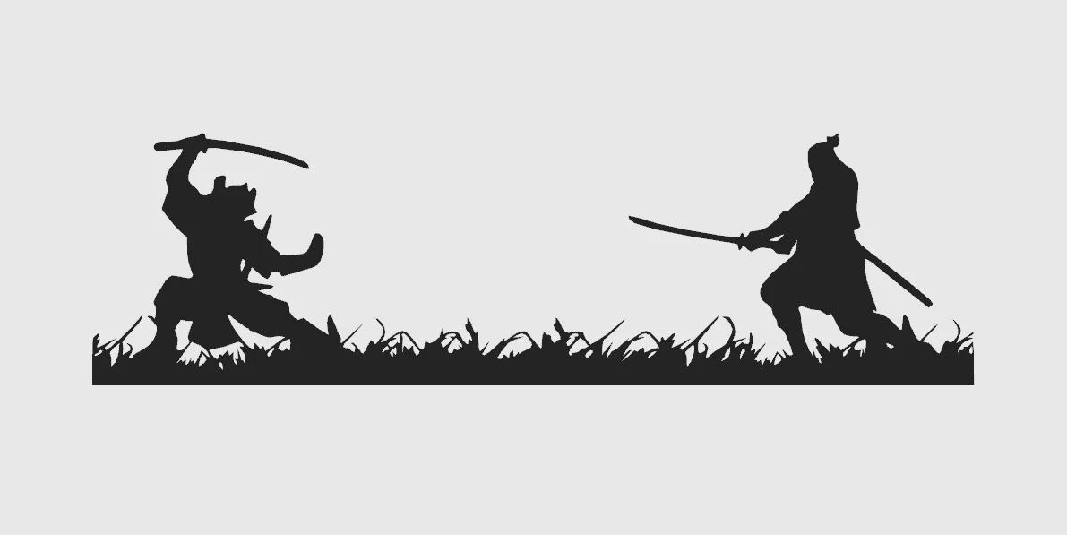 Tranh Treo Tường Samurai Chiến Đấu - Mẫu In 3D Trang Trí Nghệ Thuật 2D - Image 1