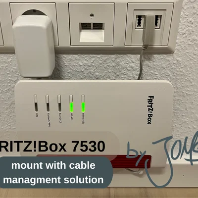 Giá treo tường cho router FRITZ!Box 7530 tích hợp quản lý cáp gọn gàng
