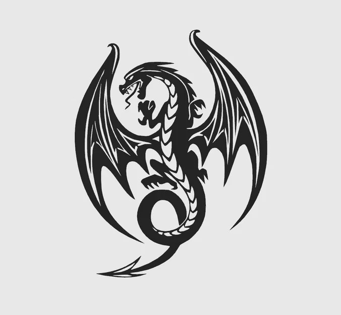 Mô hình trang trí tường Logo Rồng (Dragon logo - wall art) in 3D đẹp - Image 1