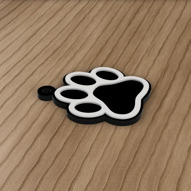 Móc khóa hình dấu chân chó mèo siêu dễ thương (3D Model) - Image 2