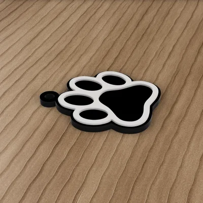 Móc khóa hình dấu chân chó mèo siêu dễ thương (3D Model)