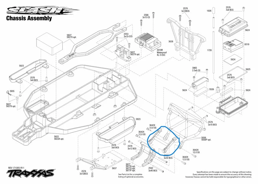 Giá treo bánh dự phòng kép cho xe điều khiển Traxxas Slash 2wd - Image 5