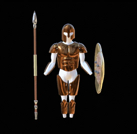 Mô hình bộ giáp chiến binh Hy Lạp 3D - Greek Golden Armor - Image 1