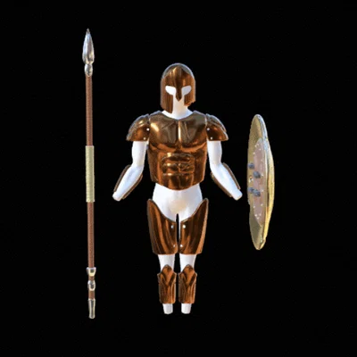 Mô hình bộ giáp chiến binh Hy Lạp 3D - Greek Golden Armor