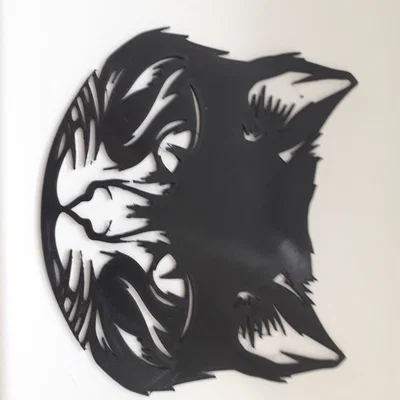 Tranh treo tường hình mặt mèo nghệ thuật bằng in 3D