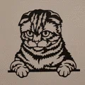 Tranh treo tường 3D hình chú mèo phong cách Line Art (Cat Wall Art) - Thumbnail 1