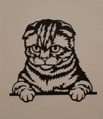 Tranh treo tường 3D hình chú mèo phong cách Line Art… 1