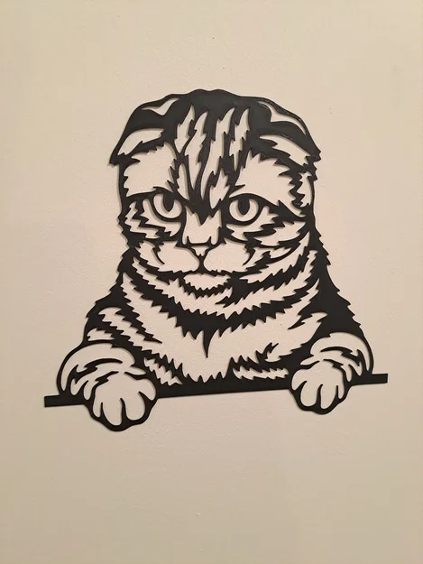 Tranh treo tường 3D hình chú mèo phong cách Line Art (Cat Wall Art) - Image 2