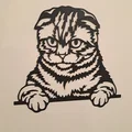Tranh treo tường 3D hình chú mèo phong cách Line Art (Cat Wall Art) - Thumbnail 2