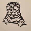 Tranh treo tường 3D hình chú mèo phong cách Line Art (Cat Wall Art) - Thumbnail 3