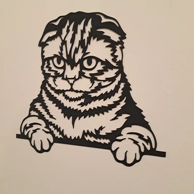 Tranh treo tường 3D hình chú mèo phong cách Line Art (Cat Wall Art)