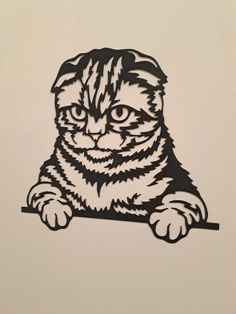 Tranh treo tường 3D hình chú mèo phong cách Line Art (Cat Wall Art) - Image 4