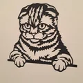 Tranh treo tường 3D hình chú mèo phong cách Line Art (Cat Wall Art) - Thumbnail 4