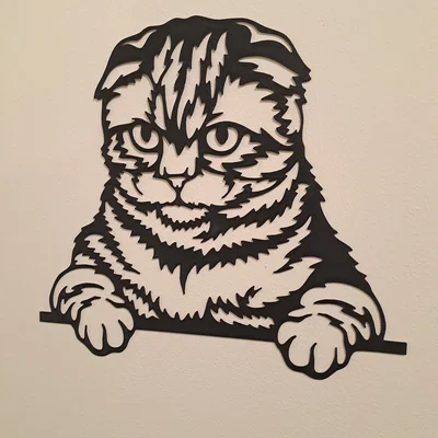 Tranh treo tường 3D hình chú mèo phong cách Line Art (Cat Wall Art)