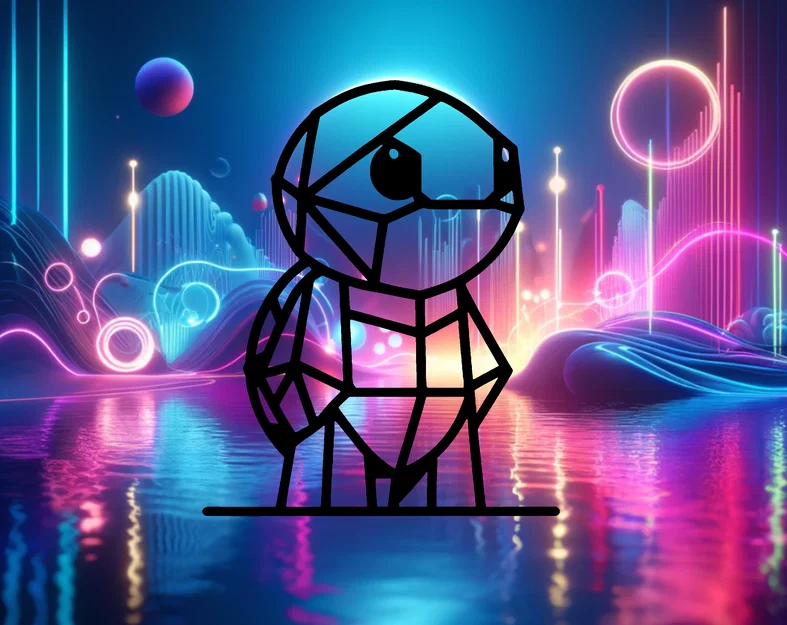 Tranh treo tường hình học Squirtle Pokémon - Image 1