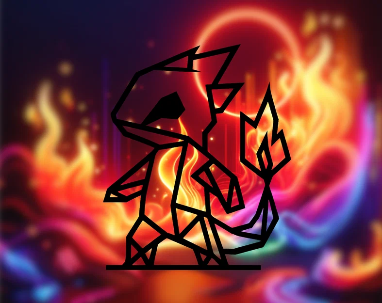 Tranh treo tường Charmeleon phong cách hình học - Image 1