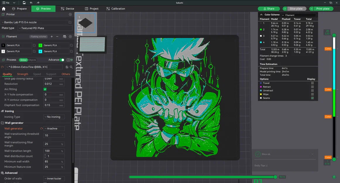 Kakashi (Naruto) - Tranh nhựa HueForge - Image 2