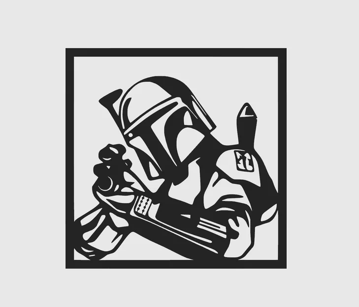 Mô hình tranh treo tường Mandalorian - Star Wars in 3D cực dễ - Image 1