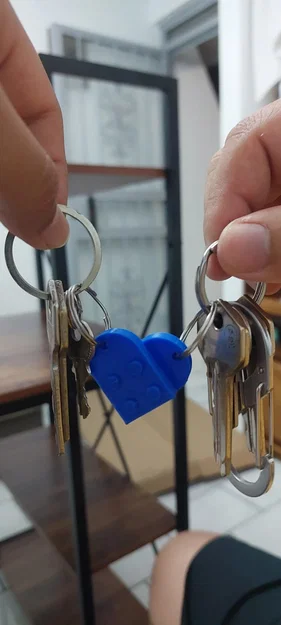 Móc khóa hình trái tim (kiểu Lego) - Image 1