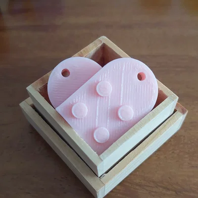 Móc khóa hình trái tim (kiểu Lego)