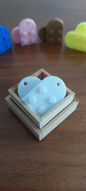 Móc khóa hình trái tim (kiểu Lego) - Image 3