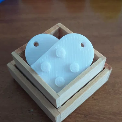 Móc khóa hình trái tim (kiểu Lego)