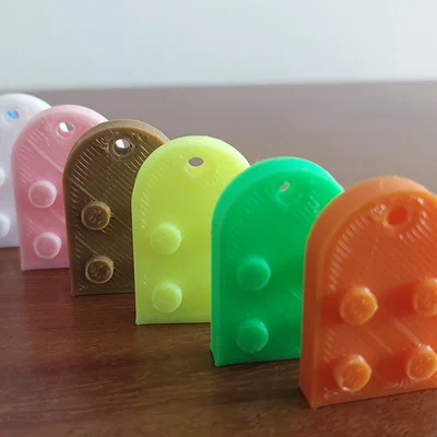 Móc khóa hình trái tim (kiểu Lego)