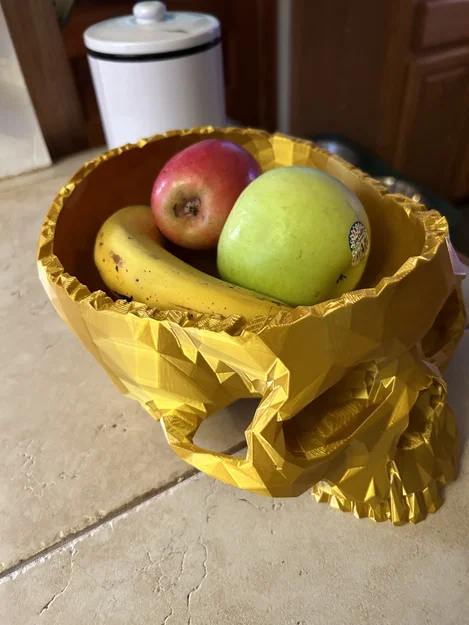 Tô đựng trái cây hình đầu lâu phong cách Semi-LowPoly - Image 2