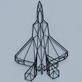 Mô hình trang trí tường F-22 Raptor 3D phong cách Lowpoly - Thumbnail 1