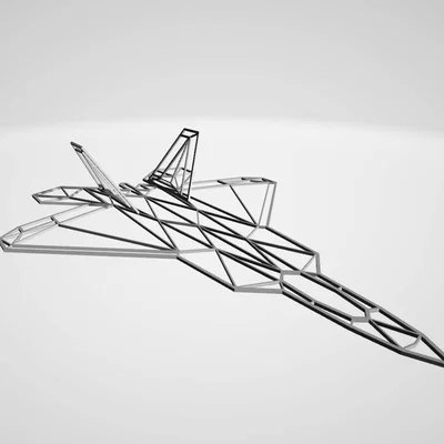 Mô hình trang trí tường F-22 Raptor 3D phong cách Lowpoly