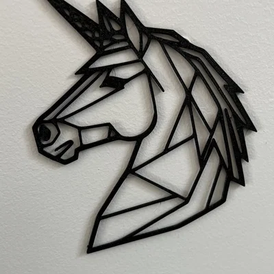 Mẫu trang trí tường hình kỳ lân (Unicorn Wall Art) in 3D phong cách