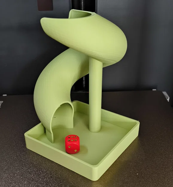 Tháp đổ xúc xắc (Dice Tower) kiểu trượt xoắn ốc - Print in Place - Image 1