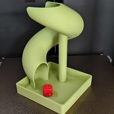 Tháp đổ xúc xắc (Dice Tower) kiểu trượt xoắn ốc - Print in Place