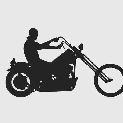 Mô hình trang trí tường Motorcycle Chopper 2D độc đáo
