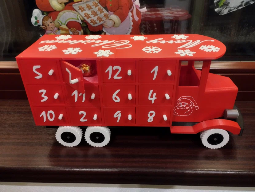 Mô hình xe tải cổ làm lịch đếm ngược Giáng sinh (Advent Calendar) - Image 3