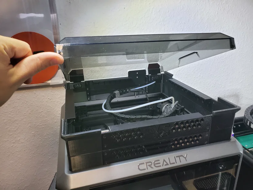 Giá đỡ nắp Creality K1 nâng cấp kèm bản lề và LED + file STEP - Image 4